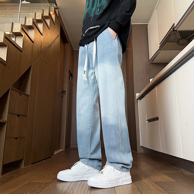 青少年春秋款半潮流牛仔裤12初中学生14-18岁男孩大童直筒牛子裤,男装,牛仔裤,淘宝优惠券,粉丝福利购,淘宝优惠卷