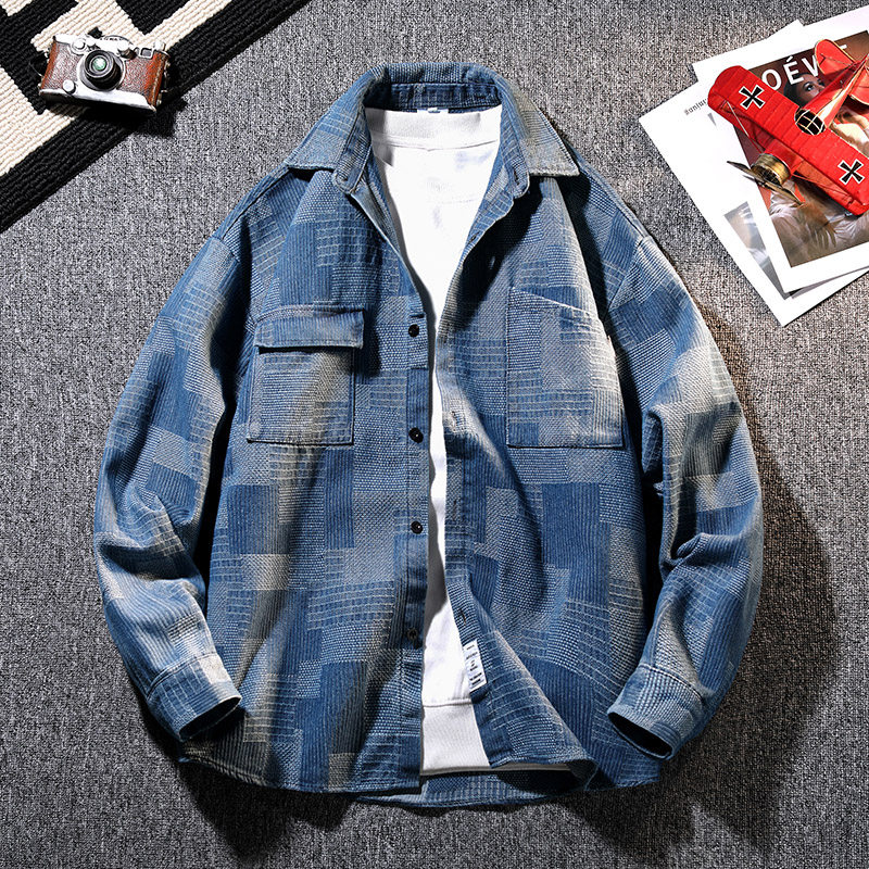 16青少年潮流薄款衬衣外套男孩春季13大童15初中学生牛仔长袖衬衫,男装,牛仔衬衫,淘宝优惠券,粉丝福利购,淘宝优惠卷