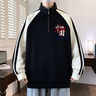 16青少年半高领卫衣春秋季13大童15中学生潮流帅气长袖T恤打底衫