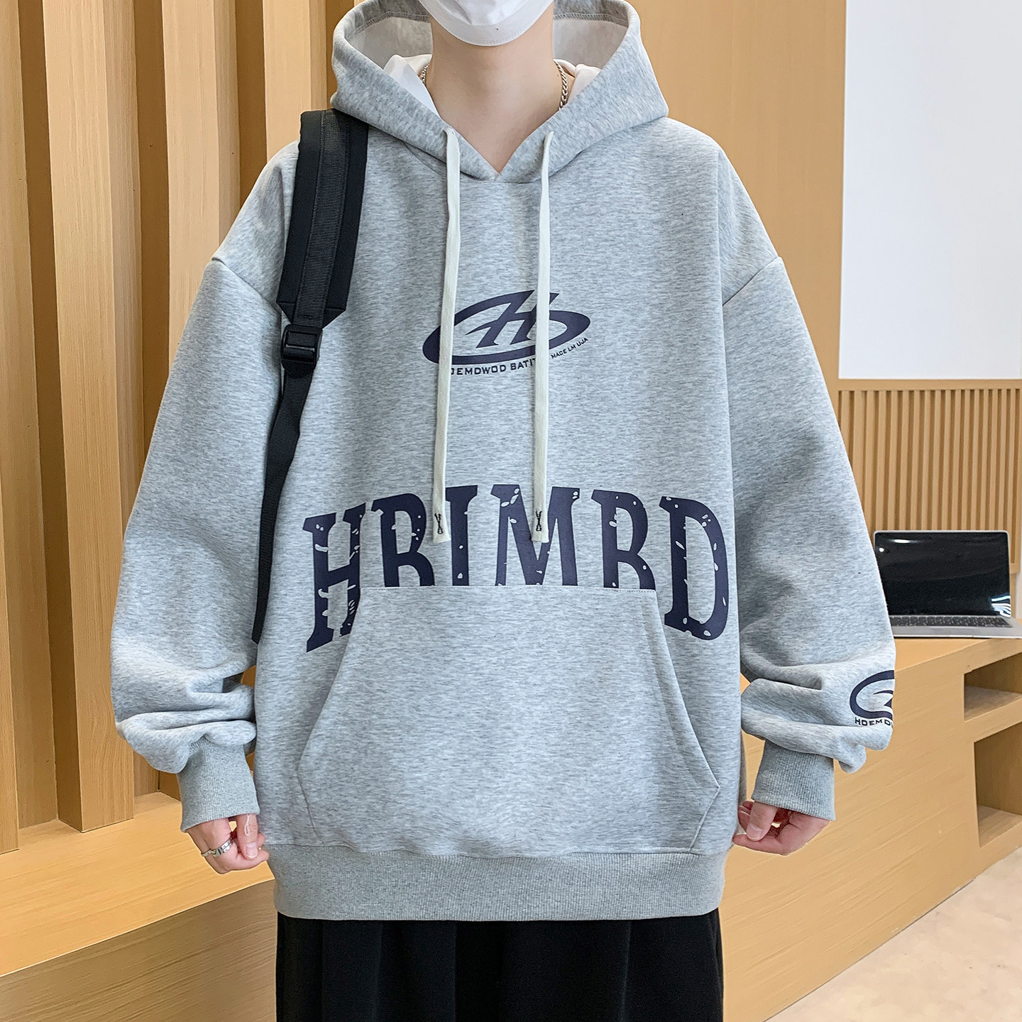 春季纯棉卫衣男孩12-15岁初高中学生13帅气14大童宽松连帽长袖t恤