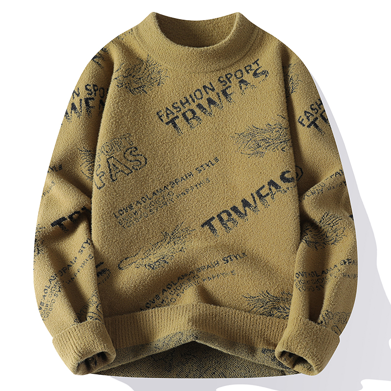 冬季青少年半高领毛衣12岁男孩13中学生14大童16水貂绒打底针织衫