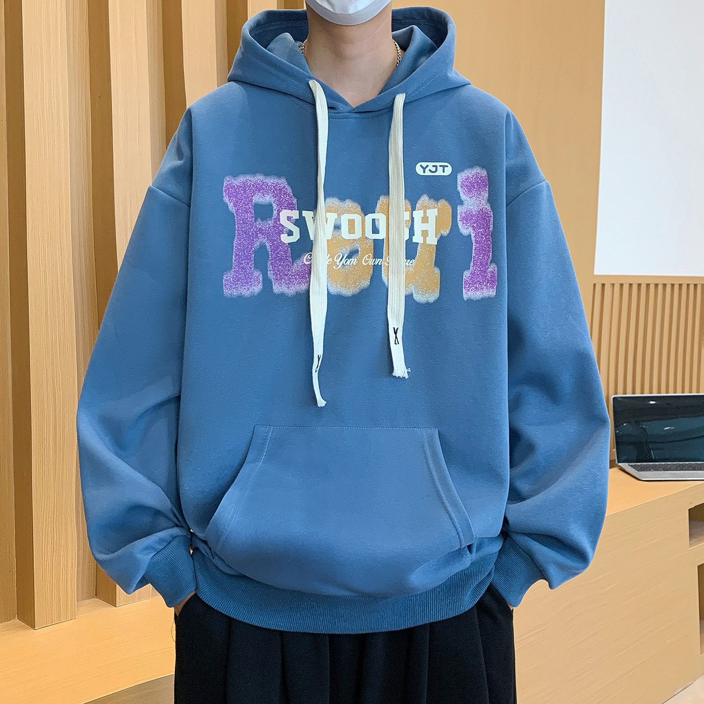 春季13青少年潮流连帽卫衣男孩14初中学生15岁帅气16大童休闲上衣