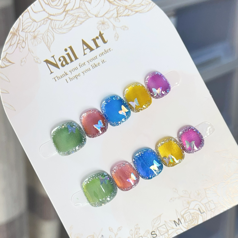 【彩色猫眼玻璃珠子】儿童纯手工穿戴甲3-10岁小孩姐爆闪多巴胺