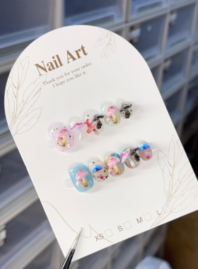 【红伞伞白杆杆】纯手工穿戴甲小众女巫蘑菇ins风致幻蘑菇卡通