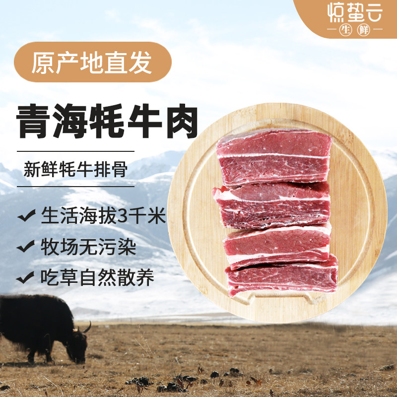 青海牦牛肉新鲜牛排骨2kg 正宗现杀牦牛带骨牛肋排清真牛肉牛肋排