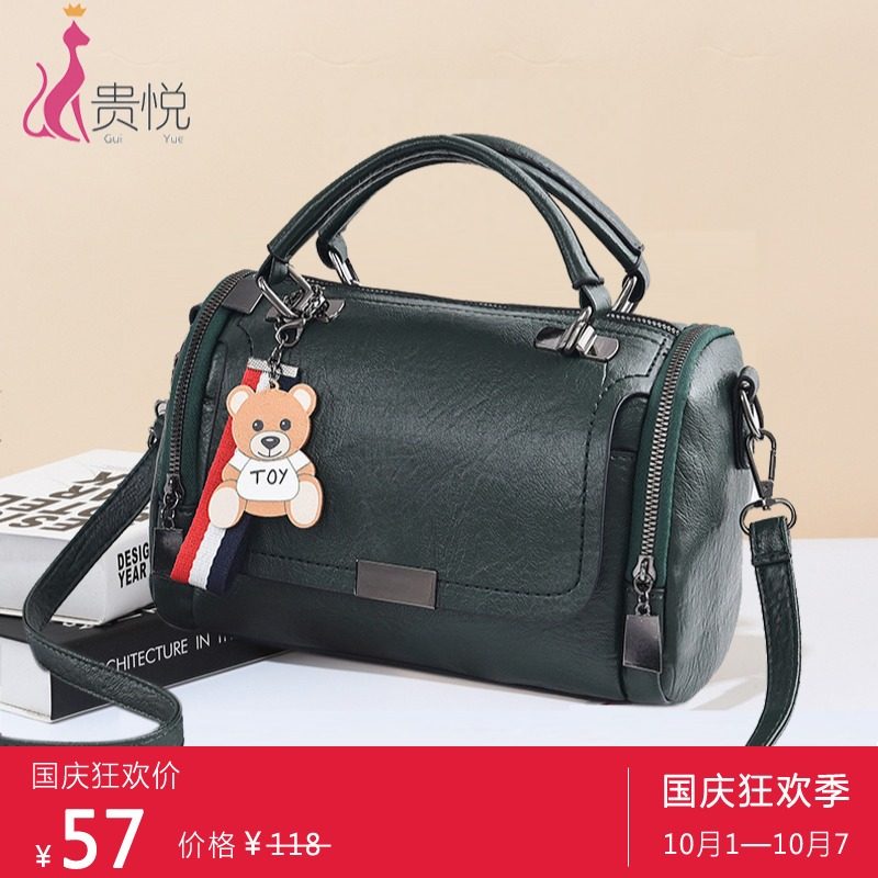 休闲手提斜挎女包包2021新款时尚大容量复古枕头包妈妈款软皮百搭