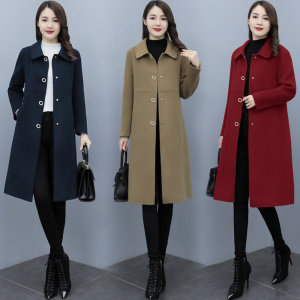 2024年秋冬森系双面呢羊绒大衣女士中长款毛呢外套女澳毛羊毛高端