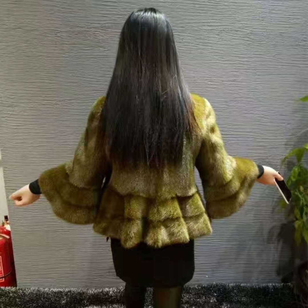 真皮整貂短款女2026秋冬新款貂皮大衣小个子圆领水貂皮草百搭外套