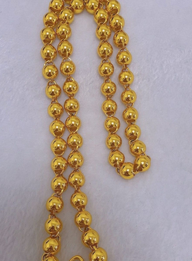 南非锡金光珠项链金店同款做工空心薄壁圆珠链情侣款