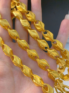 新款霸气项链精工版瓜子麦穗链子不掉色仿真黄金色可水洗