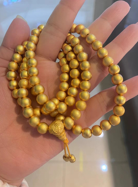 越南古法沙金仿黄金金店同款男女珠珠手链三通手链久不掉色手串
