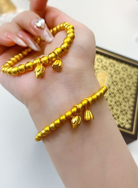 南非锡金两世欢莲蓬六毫米手环高级可水洗轻奢素圈不掉色爆款