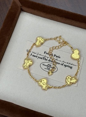 古法沙金碎冰冰五福葫芦手链女金店同款黄金色轻奢小众高级感配饰