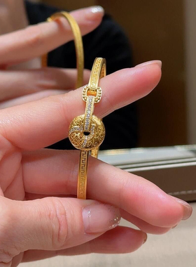 金店同款沙金国运葫芦平安扣手镯女款时尚百搭手环送女友礼物