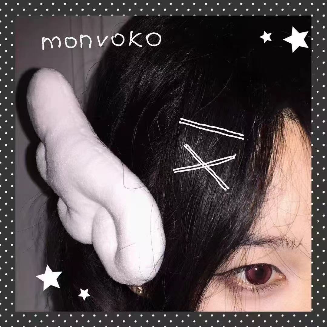 白色大号翅膀发夹二次元萌可爱毛绒发夹日系边发夹刘海侧边头饰