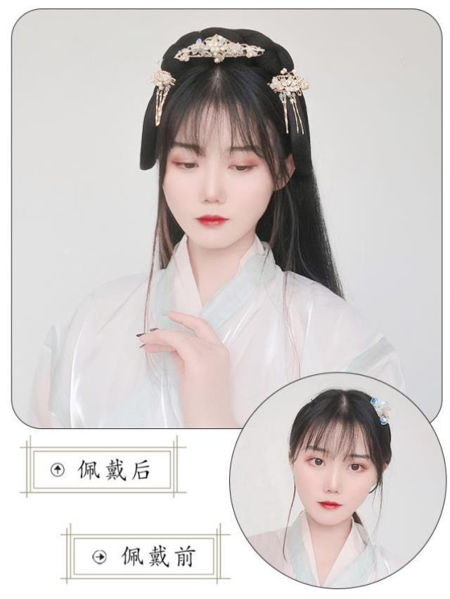 汉服发髻发箍一体发包古风发型发鬓头饰古装汉服假发