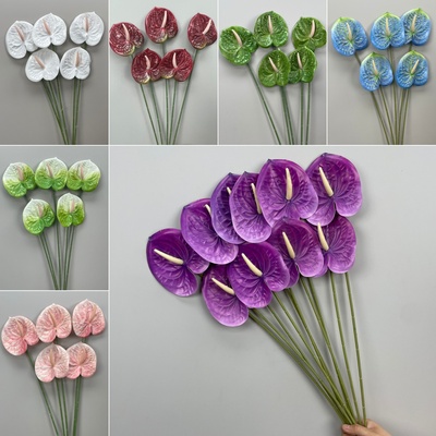 红掌白掌仿真插花装饰假花婚礼