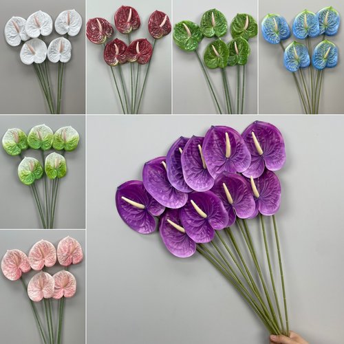 红掌白掌仿真插花装饰假花婚礼