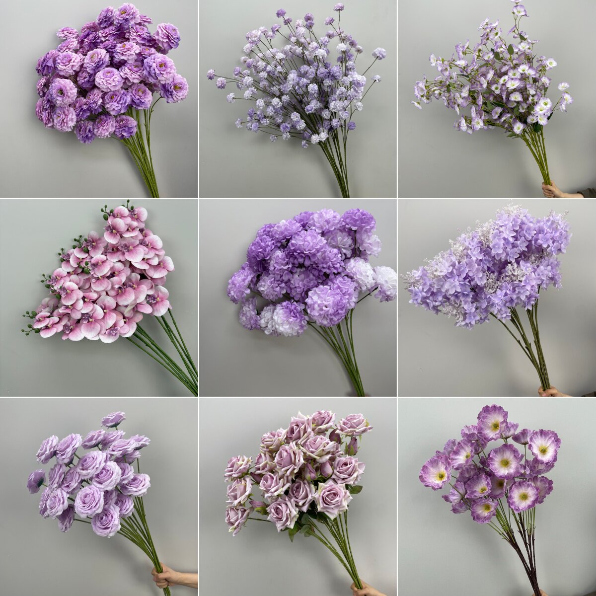 婚庆浅紫色仿真花假花花材