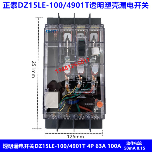 正泰漏电断路器DZ15LE-100