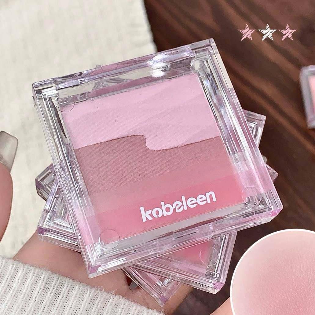 正品kobeleen腮红盘双色缎光淡彩膨胀色氛围色哑光细闪提升气色12
