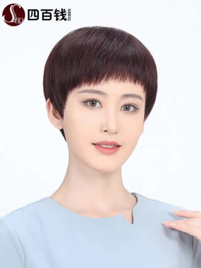 假发女士短发全头套中老年妈妈短直发假发套轻薄透气自然发型造型