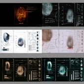 HUD生物医学人体指纹扫描科技数据分析界面视频素材