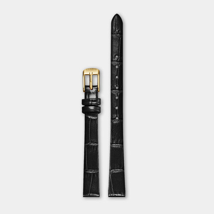 LIMIT真皮手表带女头层名牌正品12mm酒红色复古不锈钢金色针扣