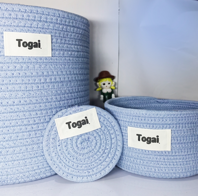 togai化妆宜家同款收纳筐化妆包ins收纳筐玩具零食收纳筐编织棉绳