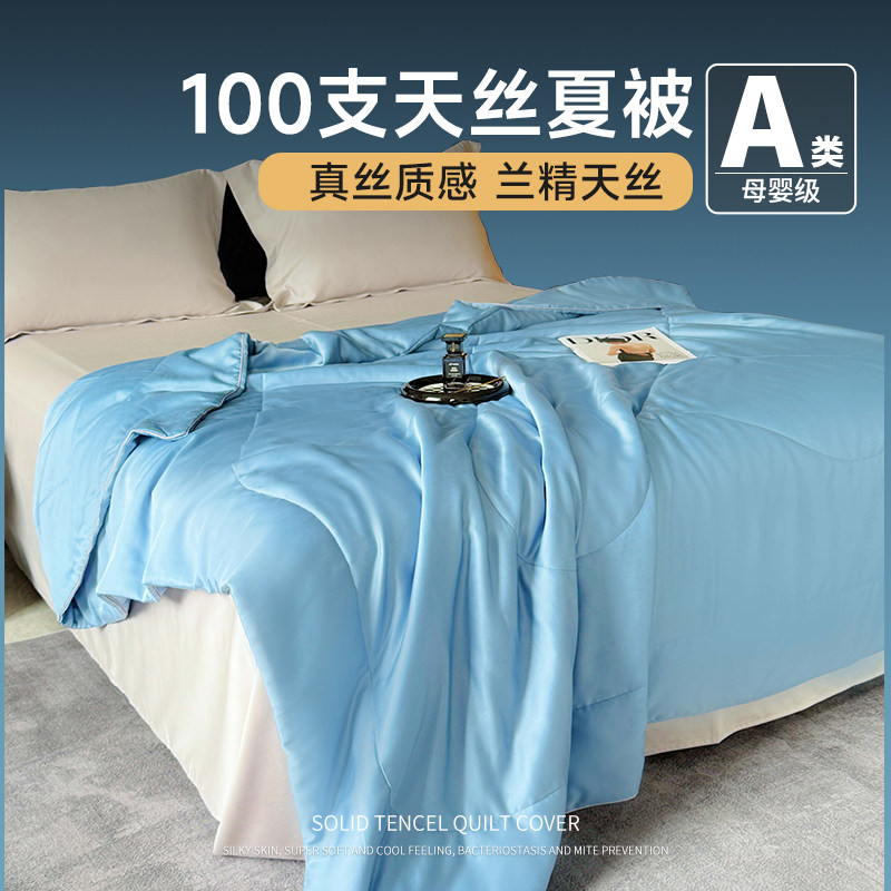 A类100支天丝夏凉被夏季空调被可机洗凉感夏被双人夏天薄被子被芯