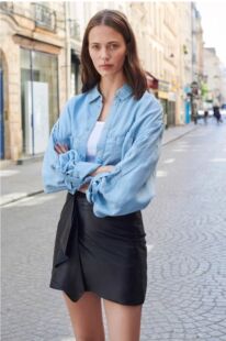 周冬雨同款IROGirls女装26春新款外搭叠穿宽松牛仔衬衫上衣外套女