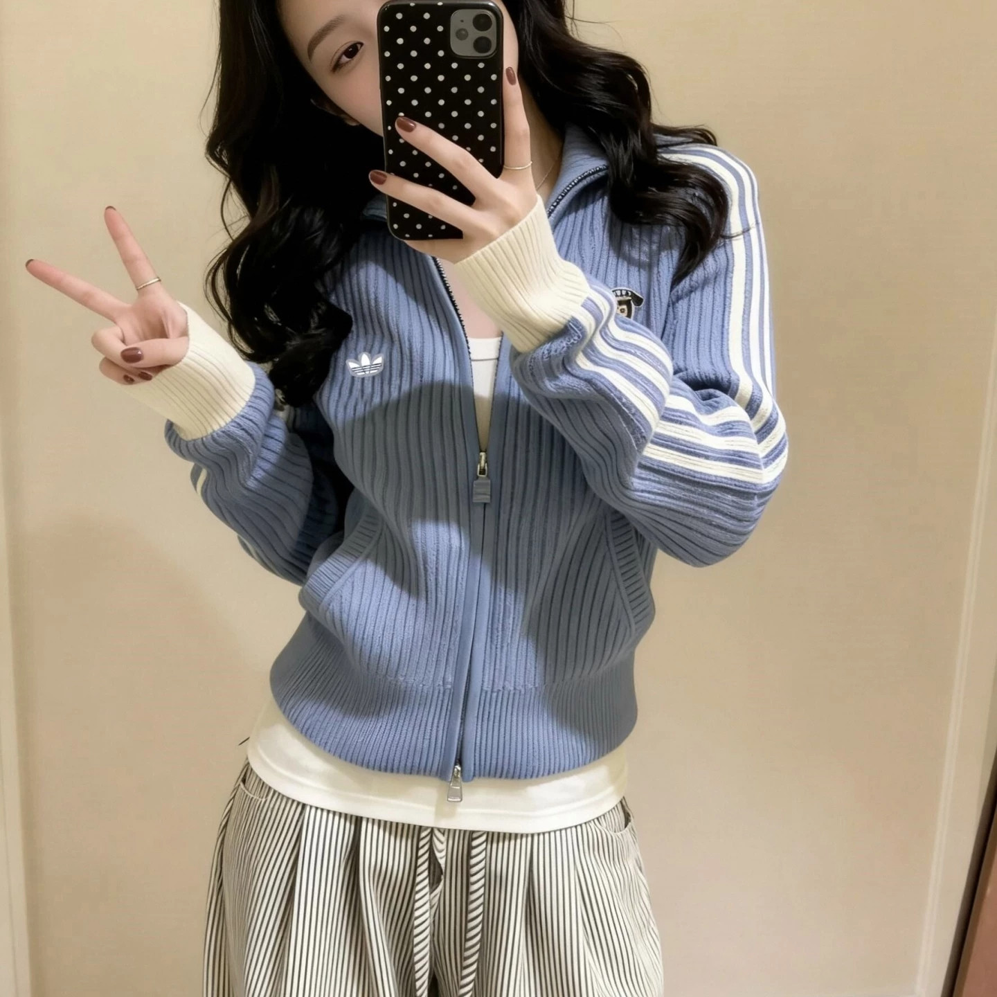 一折专区丨宋雨琦同款拉链女装针织衫修身开衫运动休闲外套KF0719