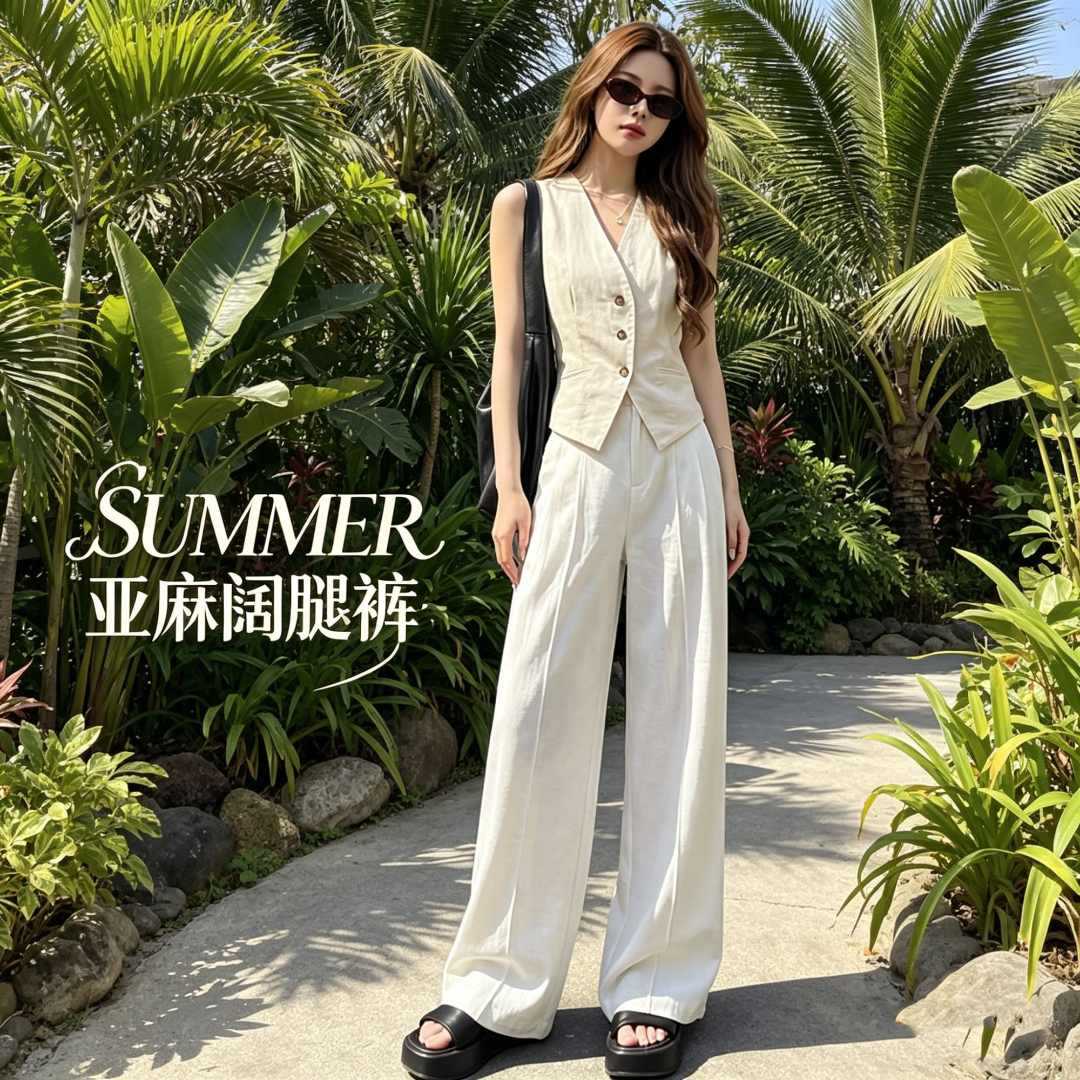 冰丝防晒裤女夏薄款高腰垂感山本裤小个子速干运动凉凉防蚊阔腿裤