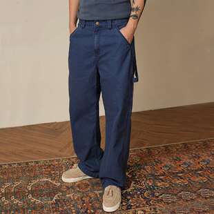 多口袋长裤 重工水洗做旧休闲宽松阔腿男士 裤 2026法工复古工装