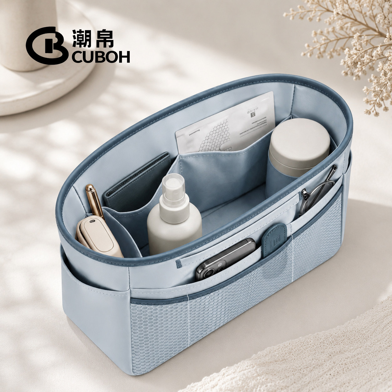 适用托特包内胆缎面内衬收纳袋图片