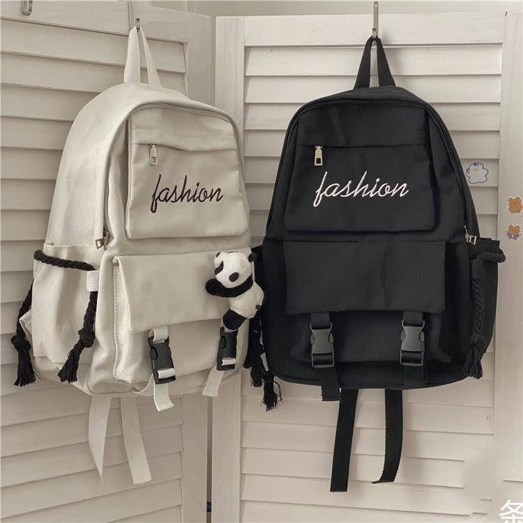 韩国ins港风覆古工装双肩包日系原宿暗黑少女学生书包帆布背包男