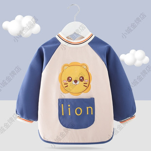 罩衣男款儿童女宝宝防水防脏饭兜吃饭护衣春薄款幼儿园围裙反穿衣