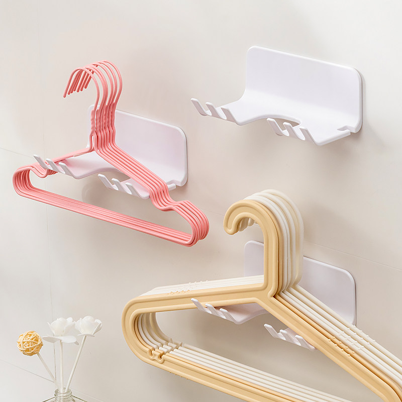 壁挂衣架收纳神器多功能置物架家用挂衣收纳架阳台挂放夹子整理架