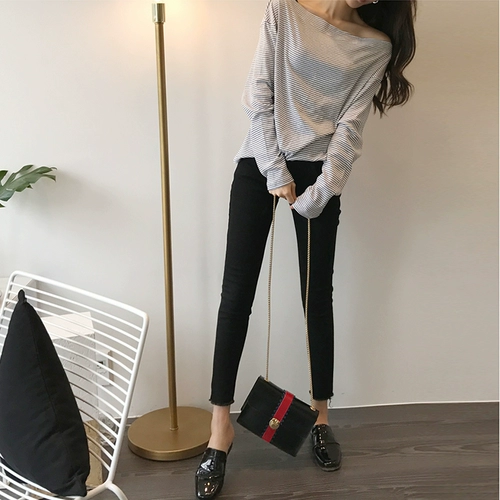 Черные джинсы, демисезонные осенние штаны, высокая талия, по фигуре, в обтяжку