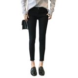 Черные джинсы, демисезонные осенние штаны, высокая талия, по фигуре, в обтяжку