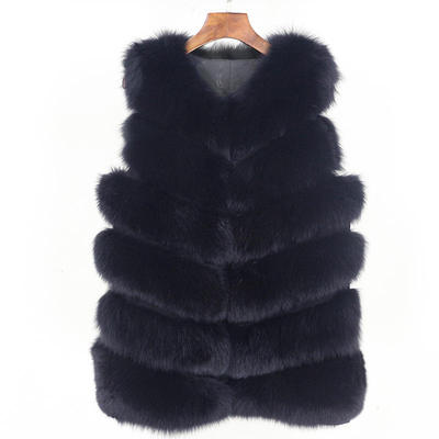 新款 年秋冬新女海宁貂毛狐狸毛皮草马甲真毛马夹背心外套年轻款