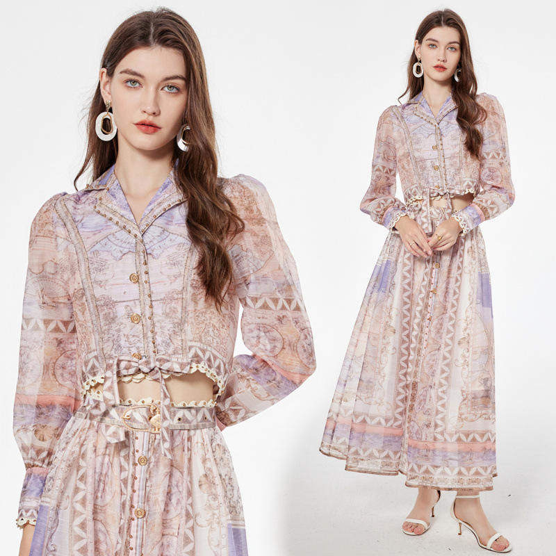 外贸澳洲设计感重工轻奢钉珠两件套西装领系带短上衣+长半裙,女装/女士精品,常规大码外套,淘宝优惠券,粉丝福利购,淘宝优惠卷