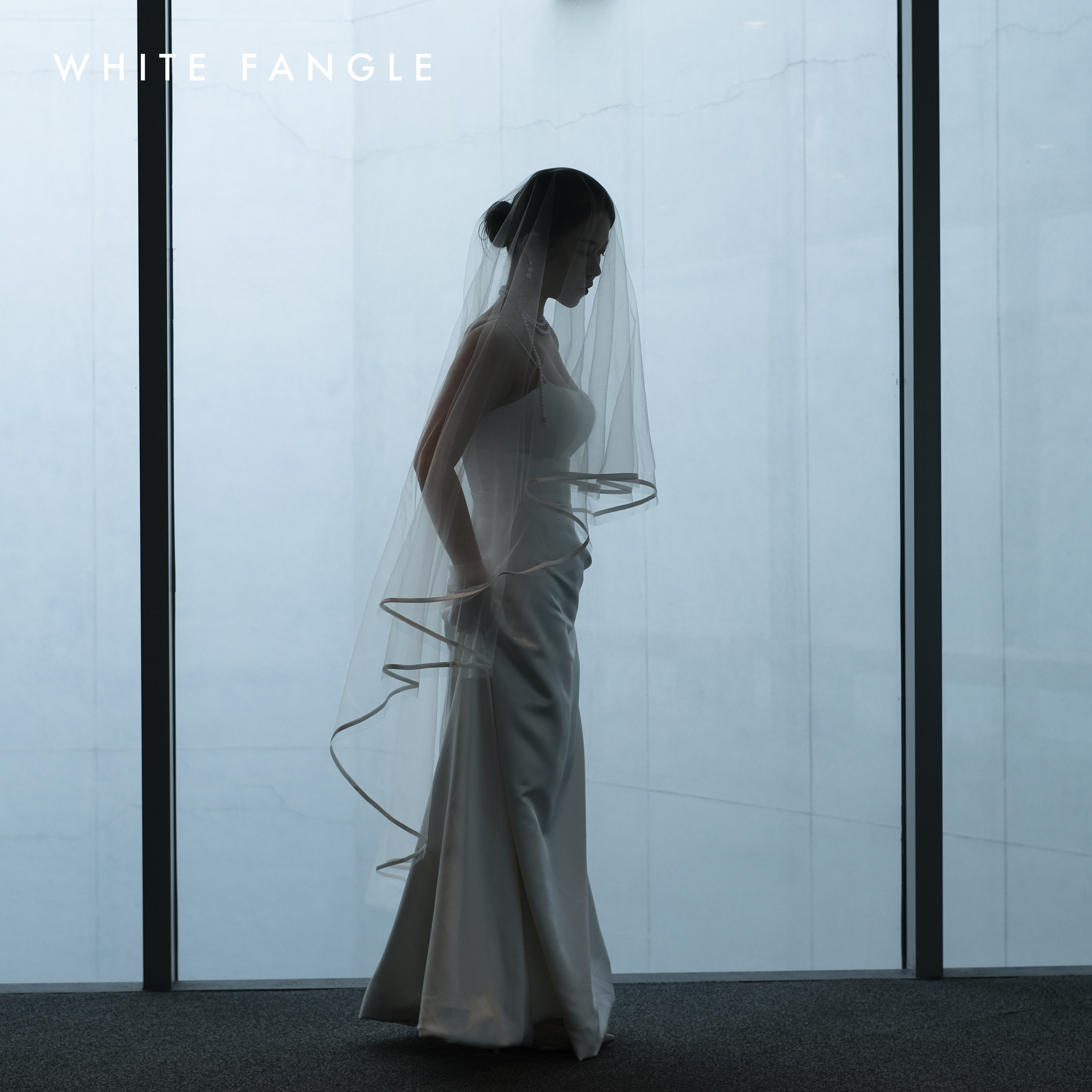 缎边短款复古优雅气质旅拍头纱