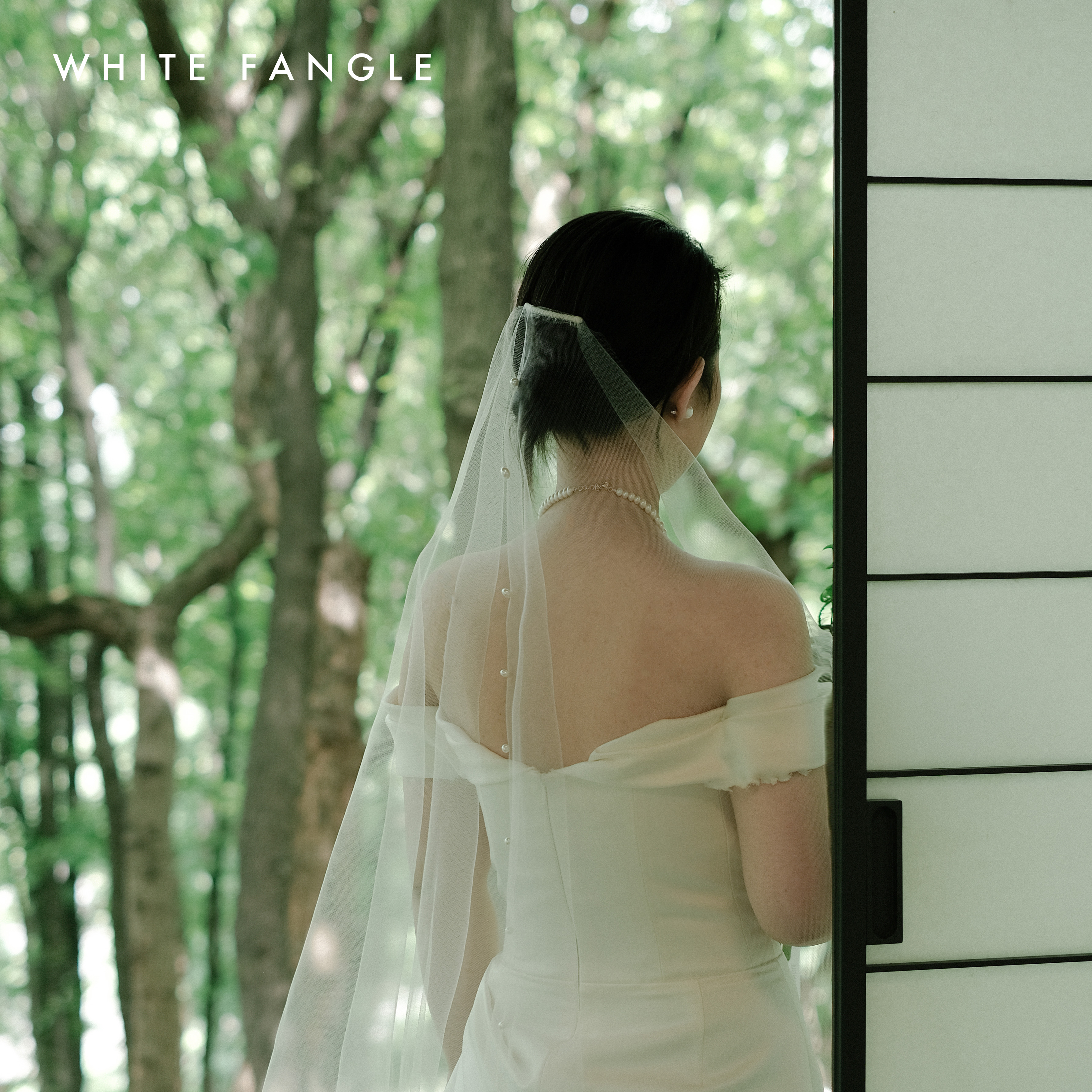 单层婚礼户外旅拍领证写真头纱