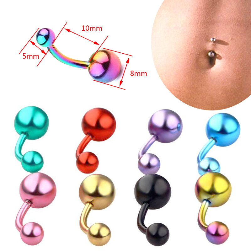 多色医用钛钢不过敏肚脐环欧美性感女生肚脐钉肚钉穿刺饰品肚脐扣