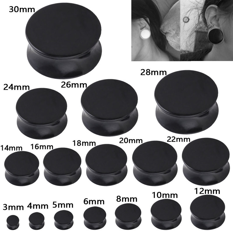 亚克力耳扩饰品 男女平面腰鼓耳廓耳洞扩大穿刺扩耳器 大号3-50mm