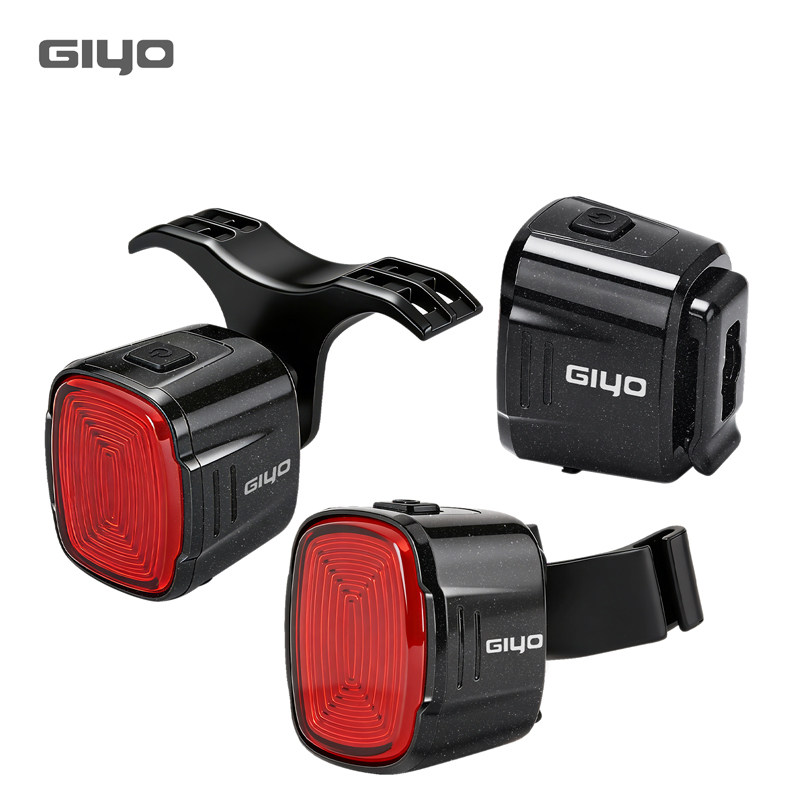 GIYO自行车智能感应刹车尾灯公路山地夜骑爆闪高亮防水安全警示灯