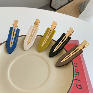 法式 复古醋酸金标无痕化妆发夹前额刘海夹美妆发卡侧边碎发夹新款