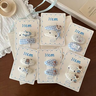 蝴蝶结小熊发夹甜美少女心夹可爱百搭刘海夹碎发夹边夹 韩系新款