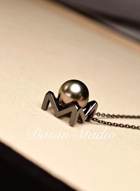 M家银镀黑铑海水大溪地吊坠 手链高品质甜酷宋威龙同款情侣毛衣链